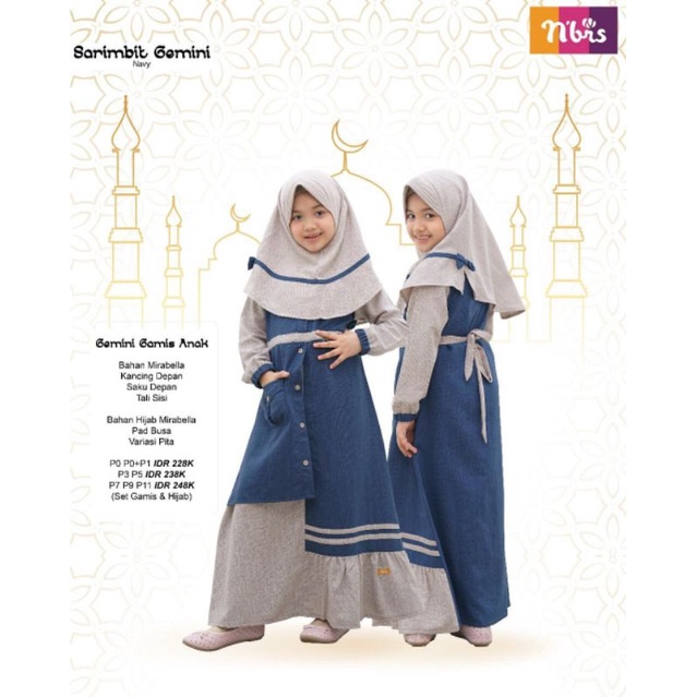 PROMO BIG SALE | Gamis Anak Nibras Gemini Navy P0+ | Gamis Anak Nibras