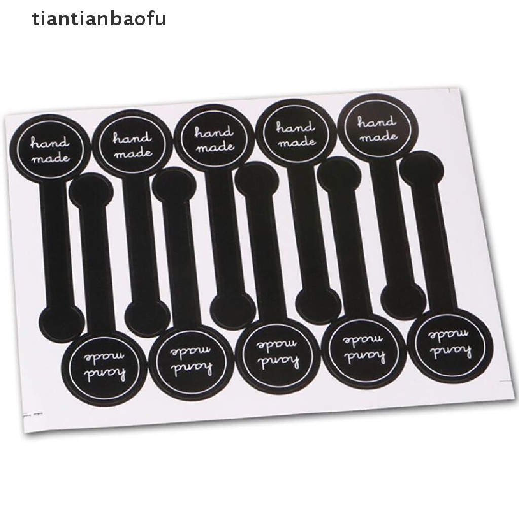 100x Stiker Label Segel Kue Handmade Warna Hitam