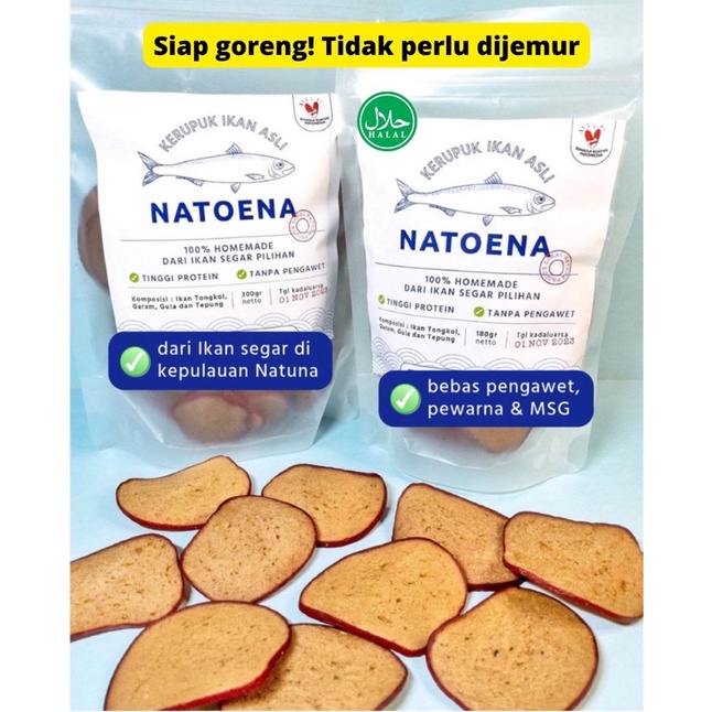 

Kerupuk Goreng Mentah Ikan Tongkol Asli Natuna 300gr | Cemilan Homemade sehat tinggi protein | Halal Tanpa pengawet MSG pewarnai