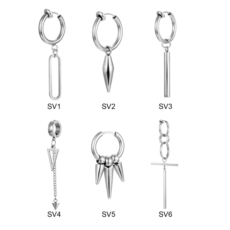 1pc Anting Tusuk Gantung Asimetris Desain Rantai Rumbai Untuk Wanita