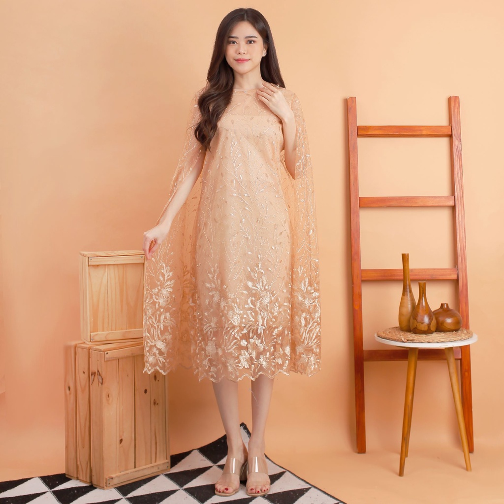 Kathryn collection # 4397, Dres tile bordir gliter mutiara dalaman furing