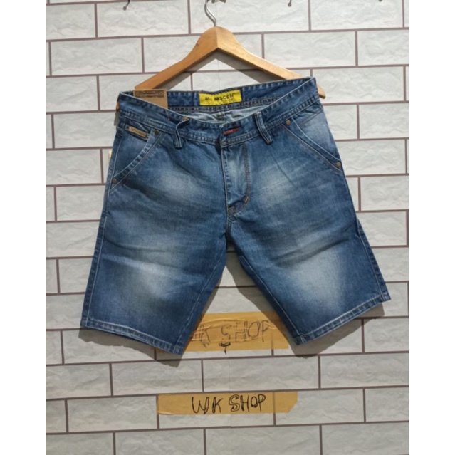 celana jeans pendek pria polos wiscer terbaru /celana wiscer