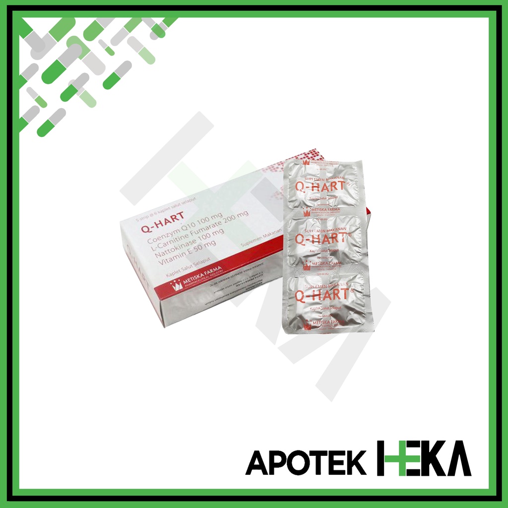 Q-Hart - Suplemen Makanan CoQ 10 dan Vitamin E Box isi 5x6 Tablet (SEMARANG)