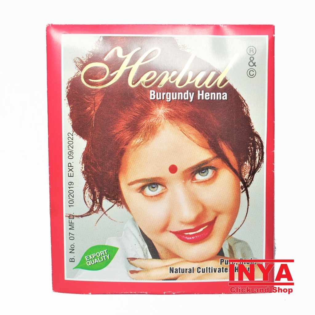 HERBUL BURGUNDY HENNA HAIR DYE  10gr Sachet - Semir Rambut