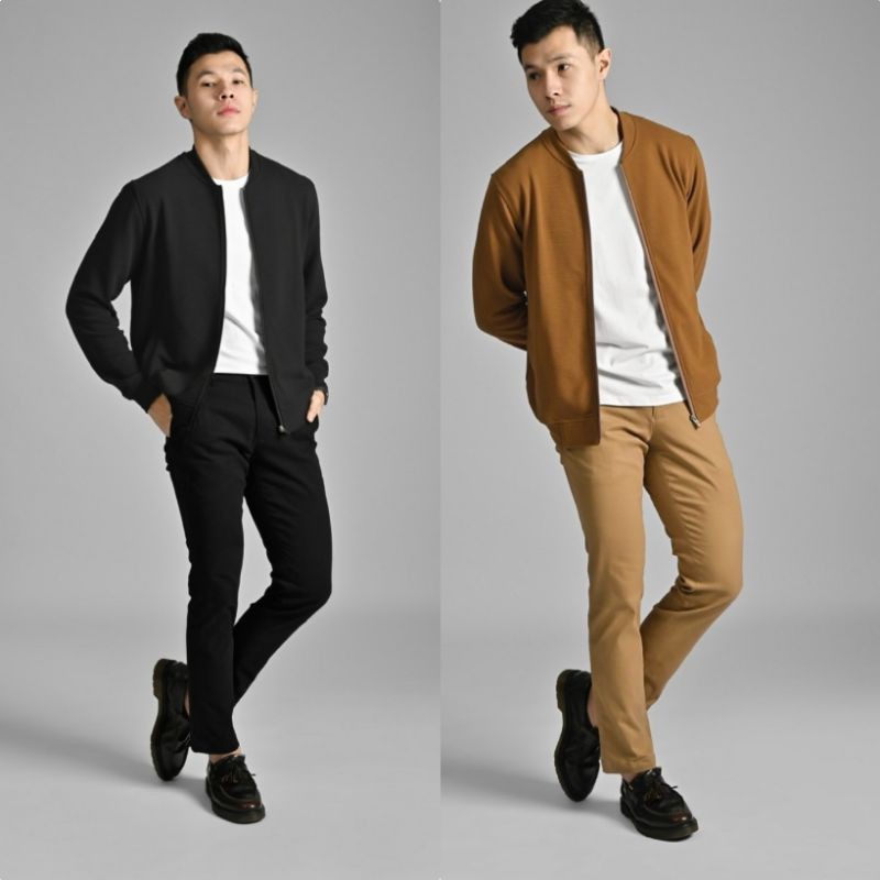 OTTOMAN BOMBER JACKET BLACK & BROWN MALE.ID