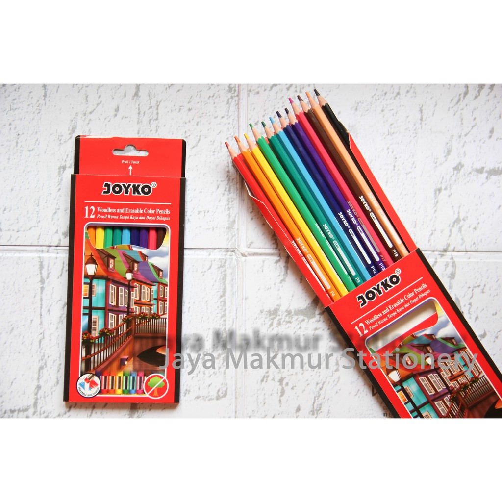 Pensil Warna Joyko CP-109 (Woodless dan Dapat Dihapus)