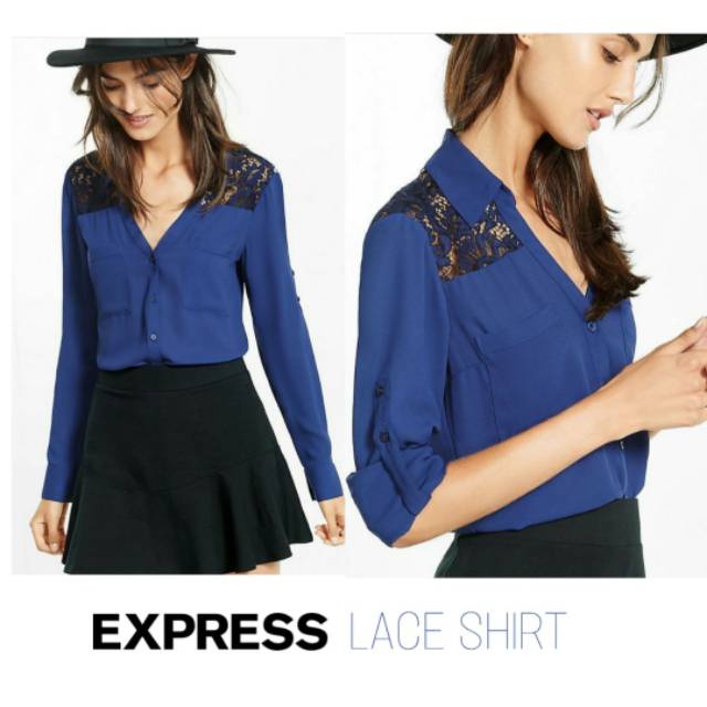BAJU BERKERAH EXPRESS SLIM FIT LACE SHIRT