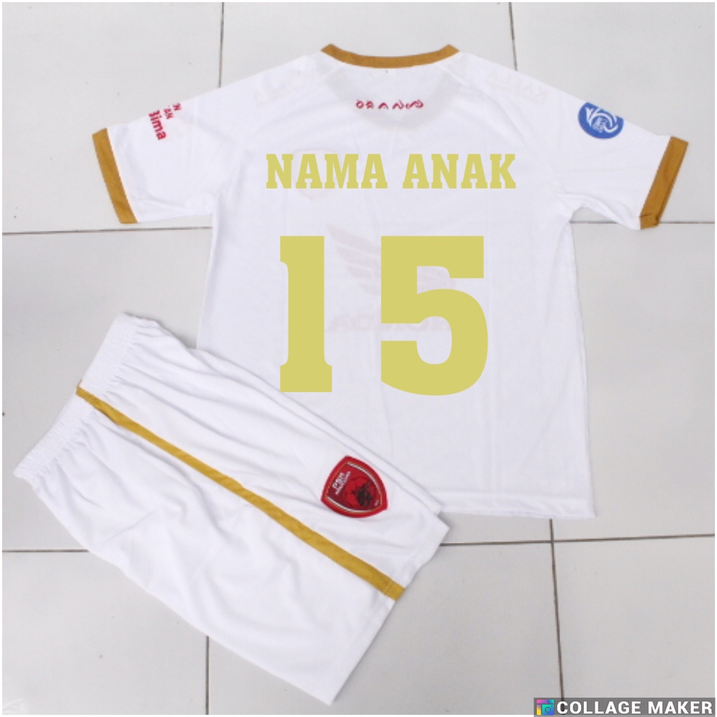 JERSEY PSM MAKASAR/SETELAN BAJU BOLA ANAK PSM MAKASAR PUTIH USIA 6-15THN
