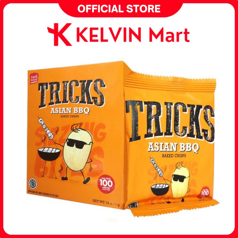

Tricks Kentang Asian BBQ Baked Crisps pck 1 isi 10 pcs | KELVIN Mart