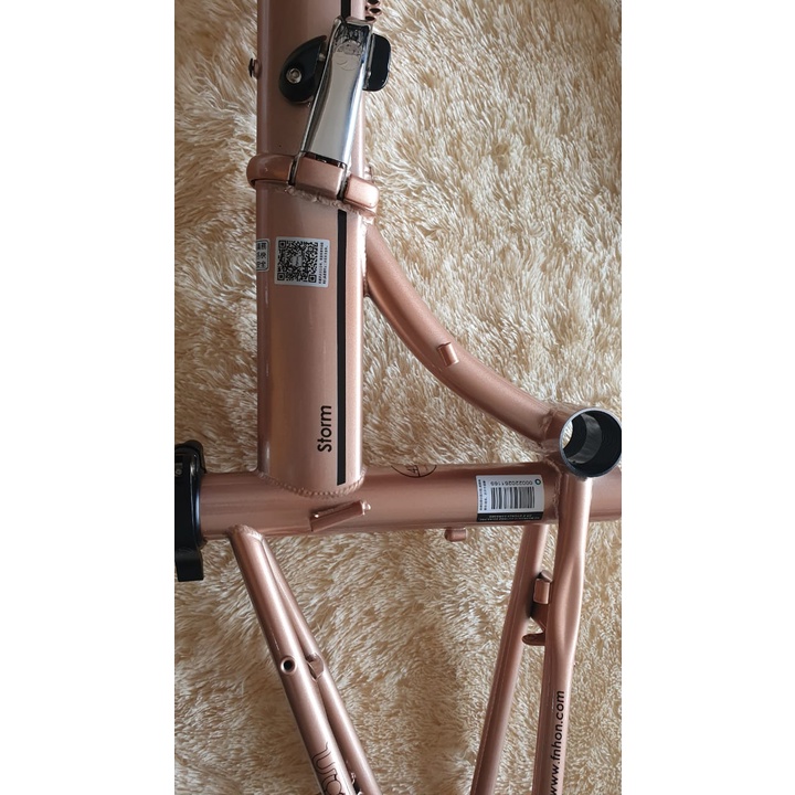 Frame Fork Fnhon Storm V Brake 20 22 inch Warna COKLAT HITAM Chromlly