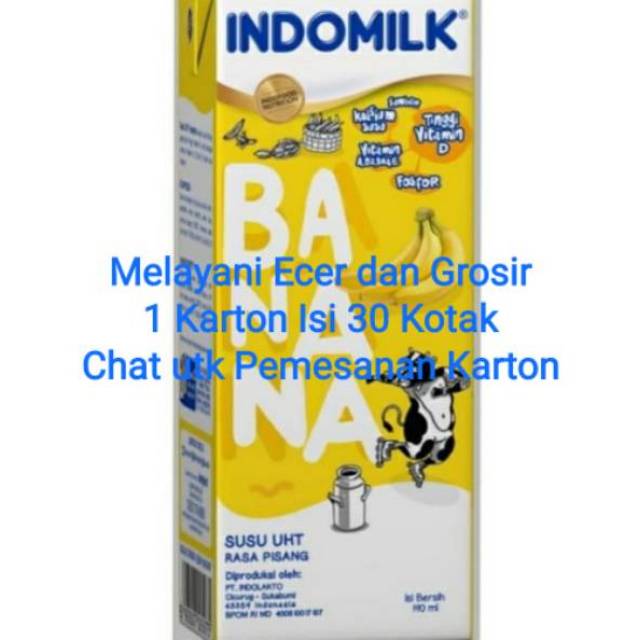 

190ml Indomilk UHT Milk Drink Banana Flavour / Minuman Susu Rasa Pisang