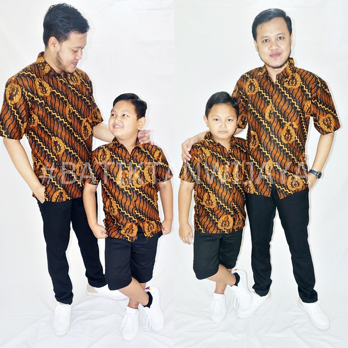 Batik Ayah dan Anak Laki Laki Lengan Pendek Usia 1-14 Tahun Couple Ayah Anak Laki Laki 1_14 Thn