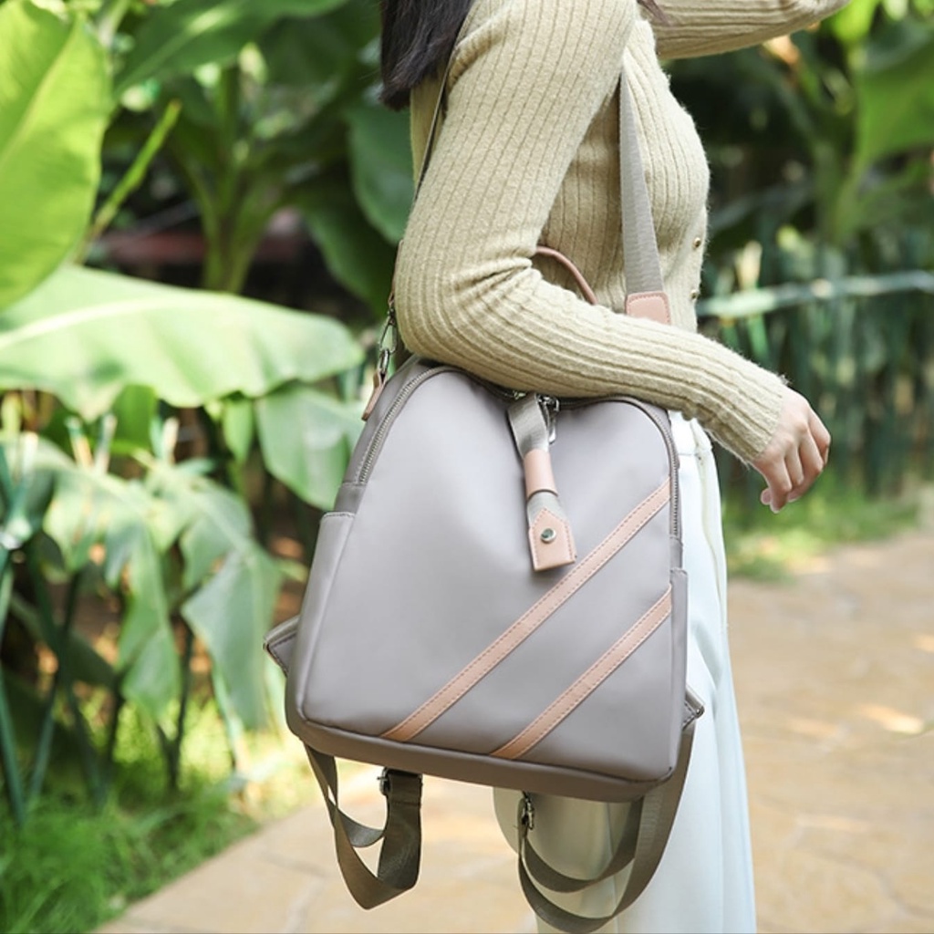 TAS RANSEL WANITA KOREA ANTI AIR GREY IMPORT BACKPACK GENDONG PUNGGUNG CEWEK TA595G2 DANIELE MURAH SEKOLAH KERJA KULIAH FASHION PREMIUM BATAM REMAJA KEKINIAN