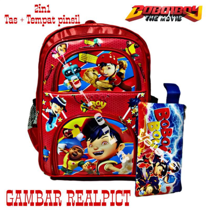 Tas ransel anak laki-laki karakter Boboiboy 2in1 - tas + tempat pinsil