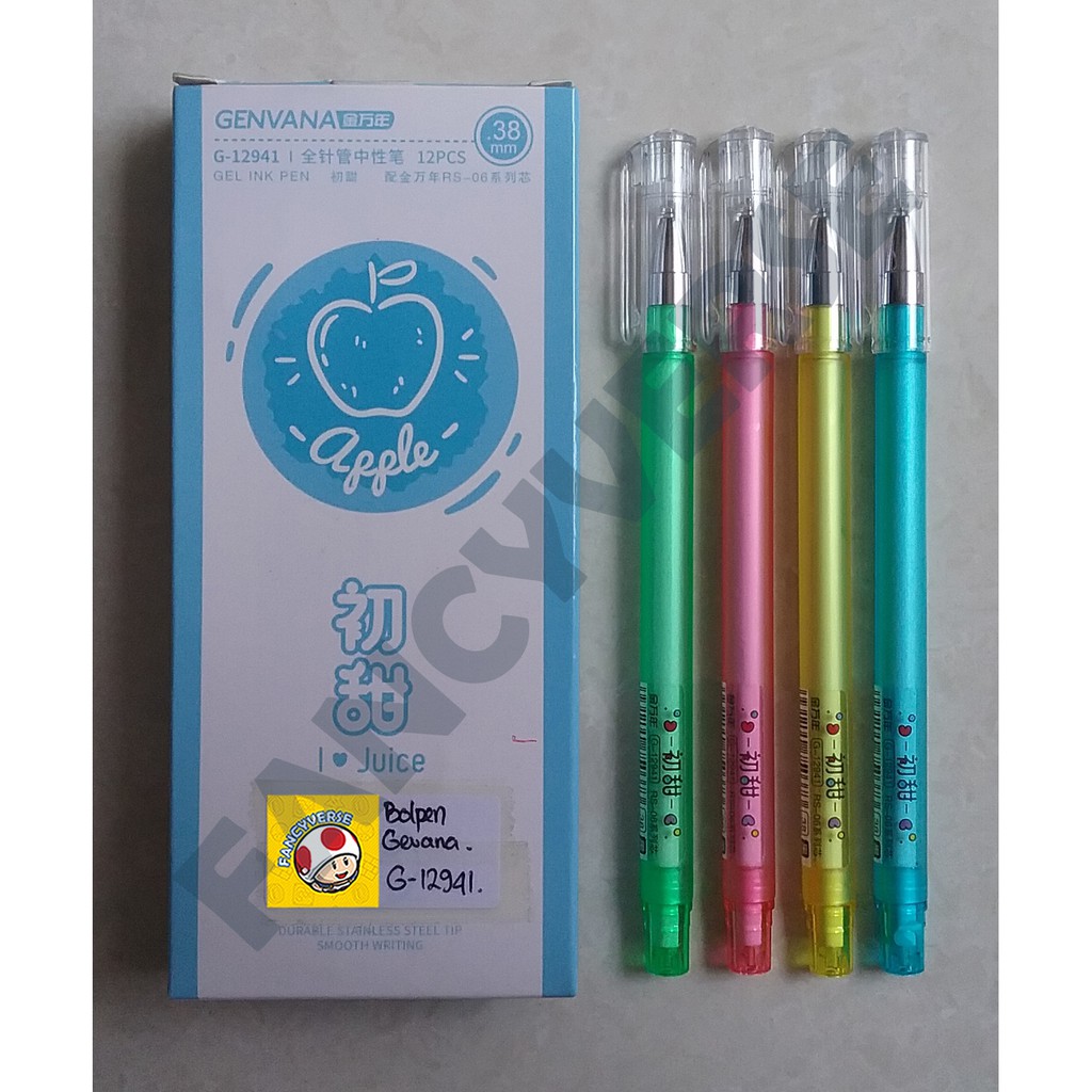 

Bolpen Gel Apple Color G-12941 / Ballpoint Ball Pen Pulpen Pena