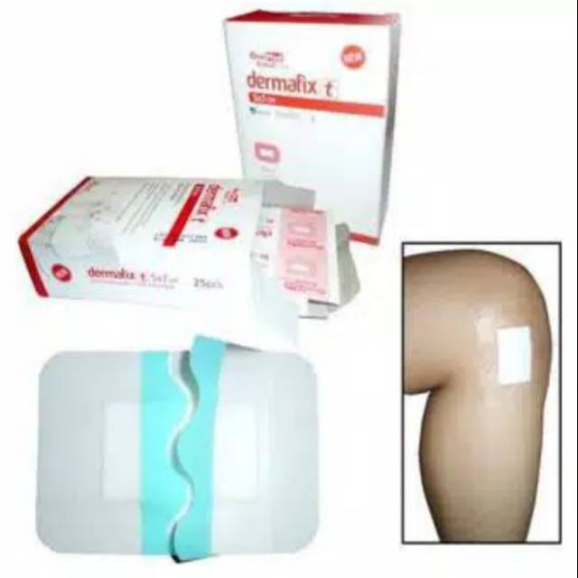 Plester Dermafix (T) 5 ×7cm Transparan Anti Air Per Lembar