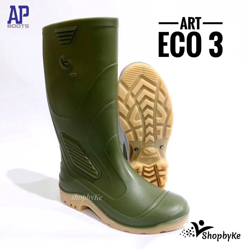 Sepatu Boots Karet merk AP Boots Terra ECO 3 Hijau Size 38-43