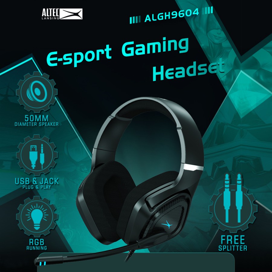 Headset Headphone Gaming Altec Lansing ALGH9604 - RGB - 3.5mm Surround