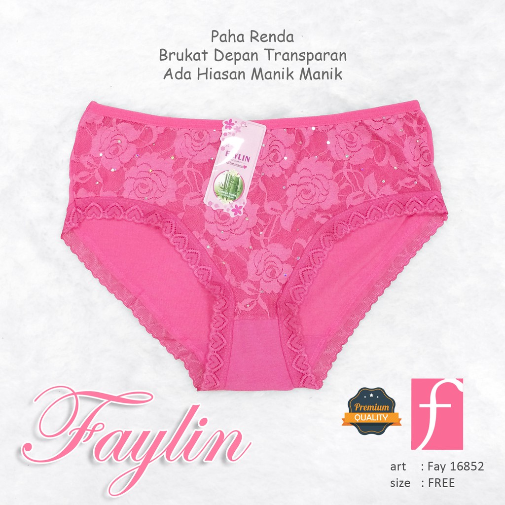 FAYLIN | Celana Dalam Renda BRUKAT TRANSPARANT Depan / CD SEXY / art FAY 16852