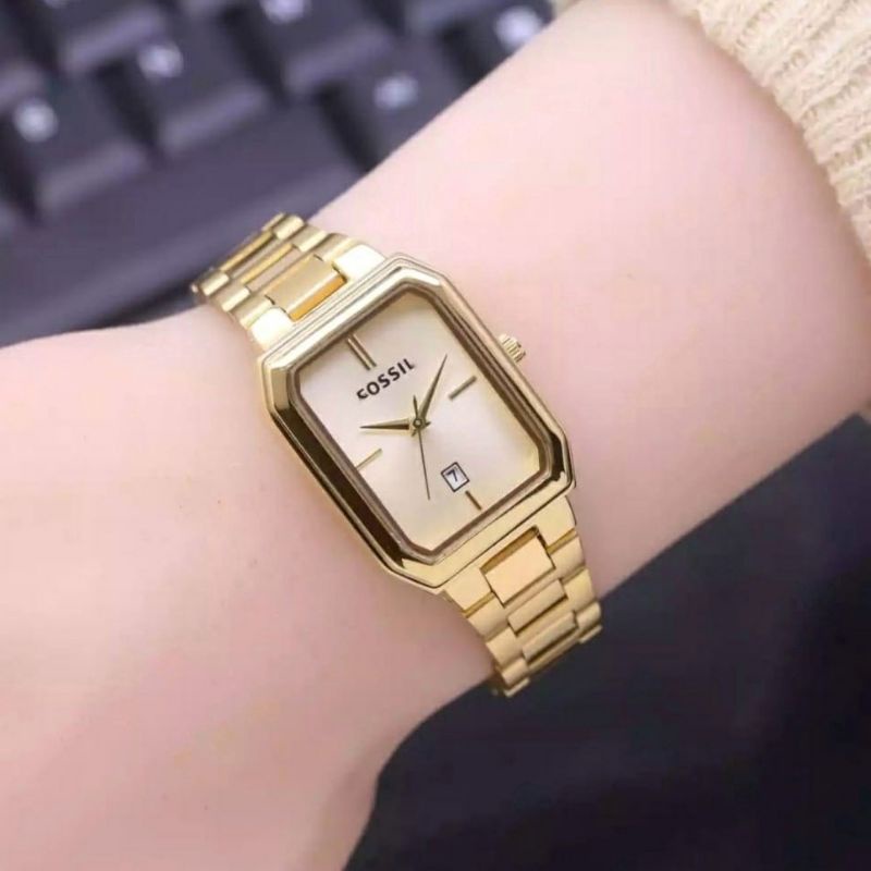 Jam Tangan Wanita Terbaru Biru Roagold Tanggl Aktif Persegi Panjang Free Batrai Cadangan_Jam Tangan Kasual Quart Analog Mewah elegan Anti air Fashion Wanita_Jam Tangan Cewek Terbaru Strap Rantai Stainles steel Diamter 28mm / Jam Tangan Wanita Anti Air Fl