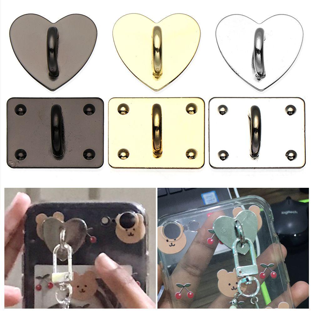 TOP 3PCS Mobile Phone Holders Square Buckle Phone Accessories Heart Shape Buckle Metal Buckle