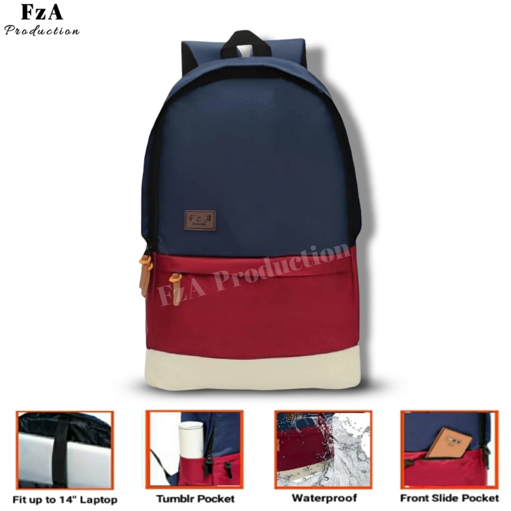 Tas Ransel Punggung Distro Casual Pria Wanita / Tas Ransel Laptop Original FzA FREE Tas Slempang Sporty