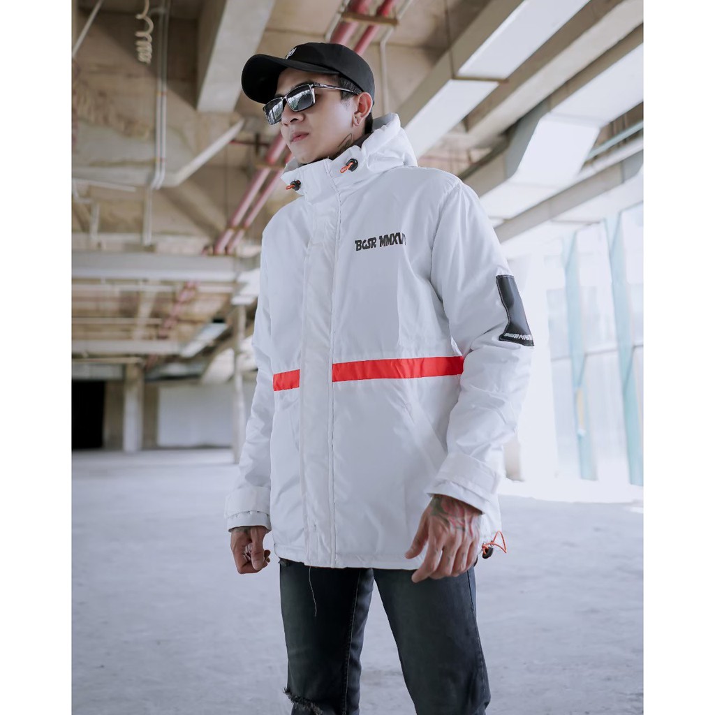 BGSR Jaket Parasut Waterproof Windbreaker Hoodie