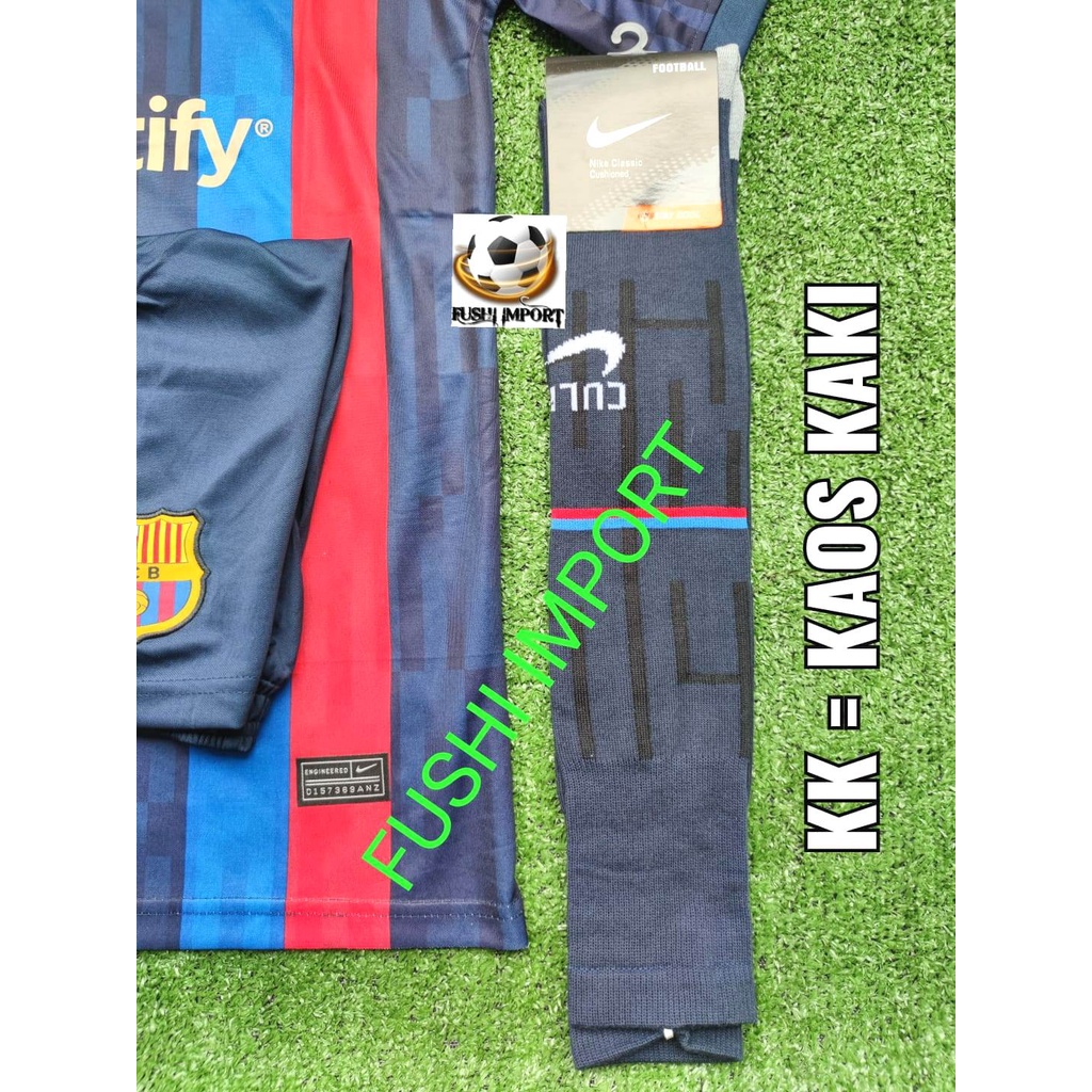 Setelan Jersey Baju Bola Barca Home 2022 2023 ( Fullset Satu Set ) Grade Ori