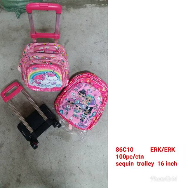 Tas Sekolah Manik2 Roda Bisa Dicopot 16 Inch SD  Khusus Gojek Y1