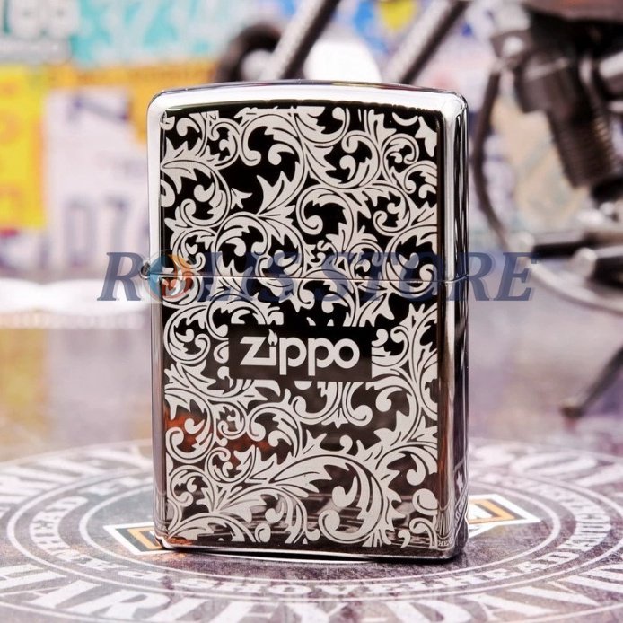 COD- Korek Zippo Black Ice Batik 2 Sisi Premium Grade Ori - Free Box