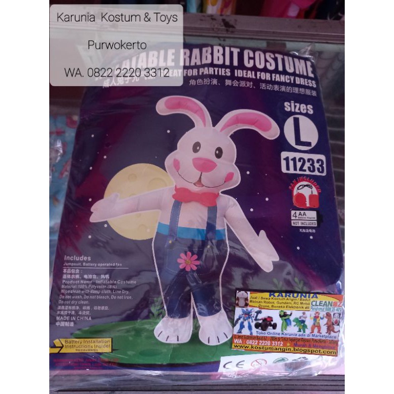 KOSTUM KELINCI KOSTUM ANGIN DEWASA BADUT COSPLAY RABBIT LUCU