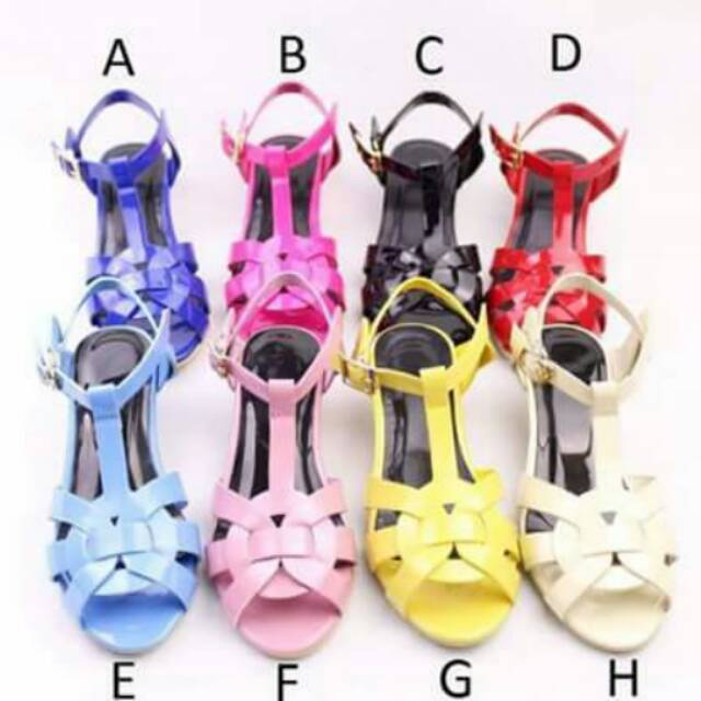 26-35 Sandal Shoes Yves Saint Laurent Heels Metalik Premium Sepatu Sendal Pesta Anak Cewek Hak Ysl
