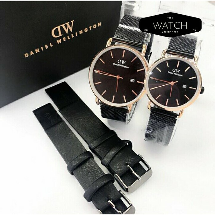 Jam Tangan Couple / DW 1:1 Best Clone / Stainless Black Gold