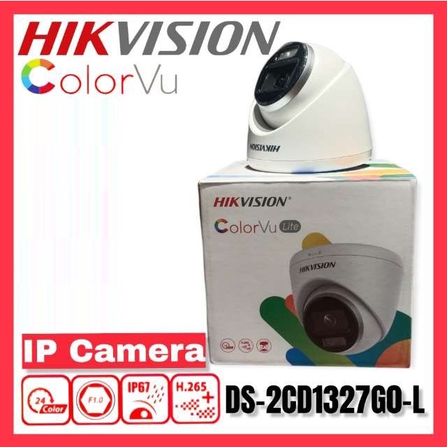 IP CAMERA HIKVISION 2MP COLORVU INDOOR DS-2CD1327G0-L H.265