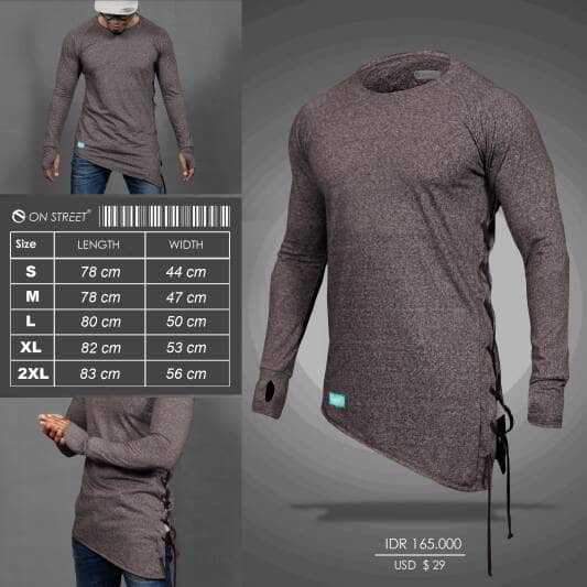 CELANA PRIA WANITA MURAH - KAOS LONGLINE TANGAN PANJANG/HIP HOP/OBLONG/T-SHIRT RAPPER/REGLAN