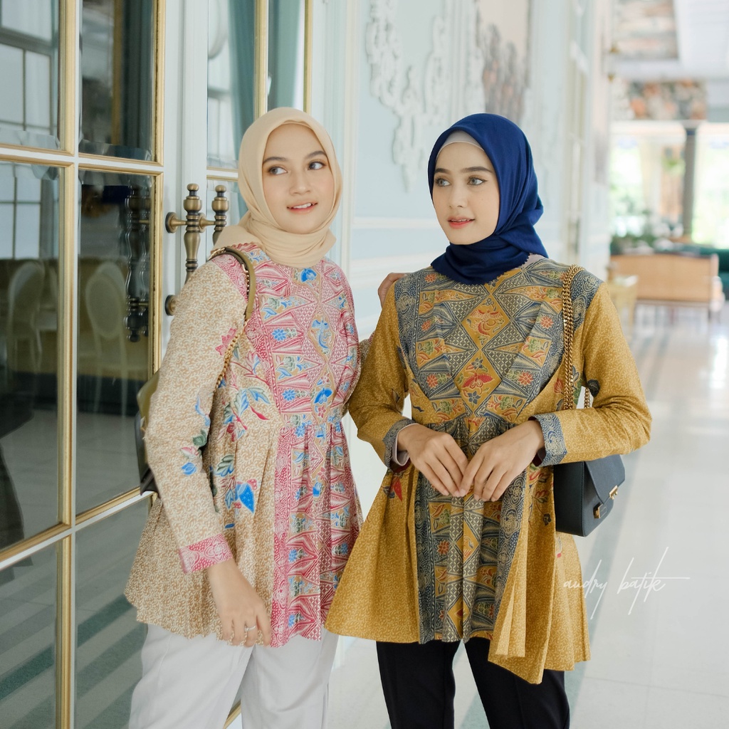 Audry Batik - Kemala Blouse Batik Kerja Kantor Wanita Murah Batik Solo premium cantik modern