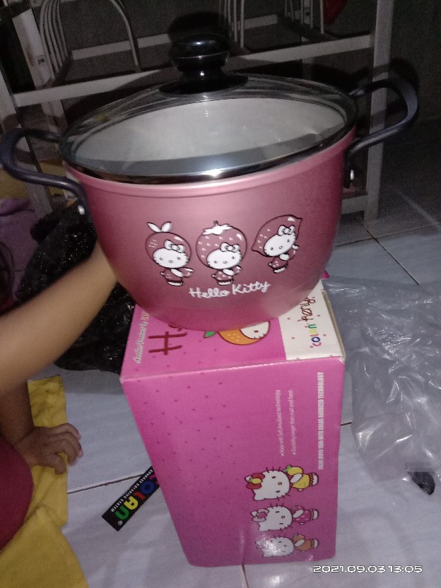 Panci Kukus Maspion Hello Kitty Tutup Kaca 18 Dh - Pink