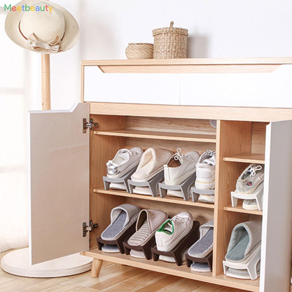 Shoe Rack Shoe Shelf Shoebox Closets Plastic Shoe Holder Double Deck Shopee Indonesia