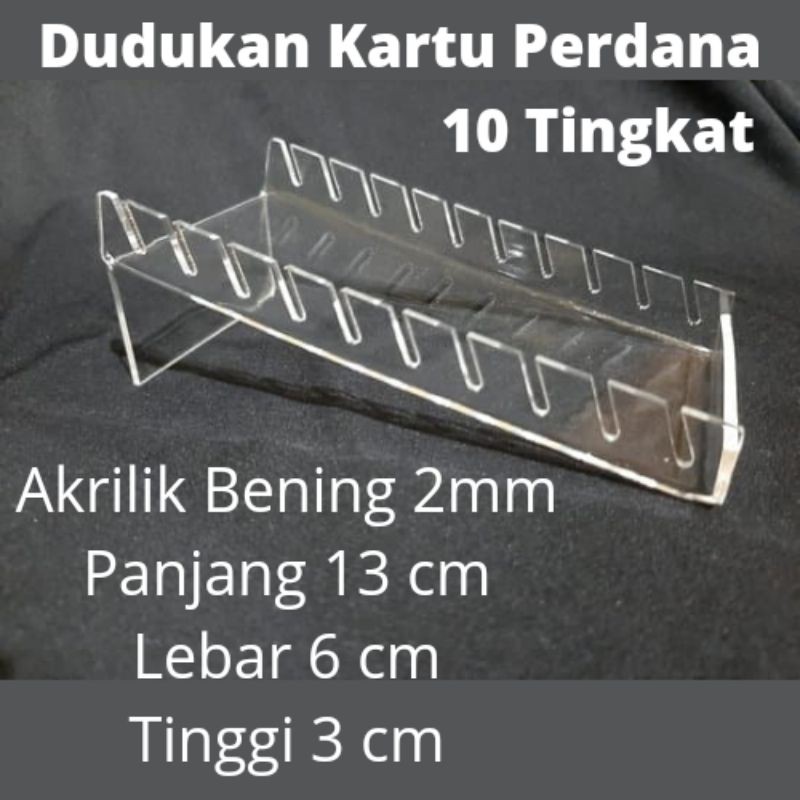 

Dudukan Kartu Perdana / Dudukan Voucher Akrilik 2mm 10 Tingkat