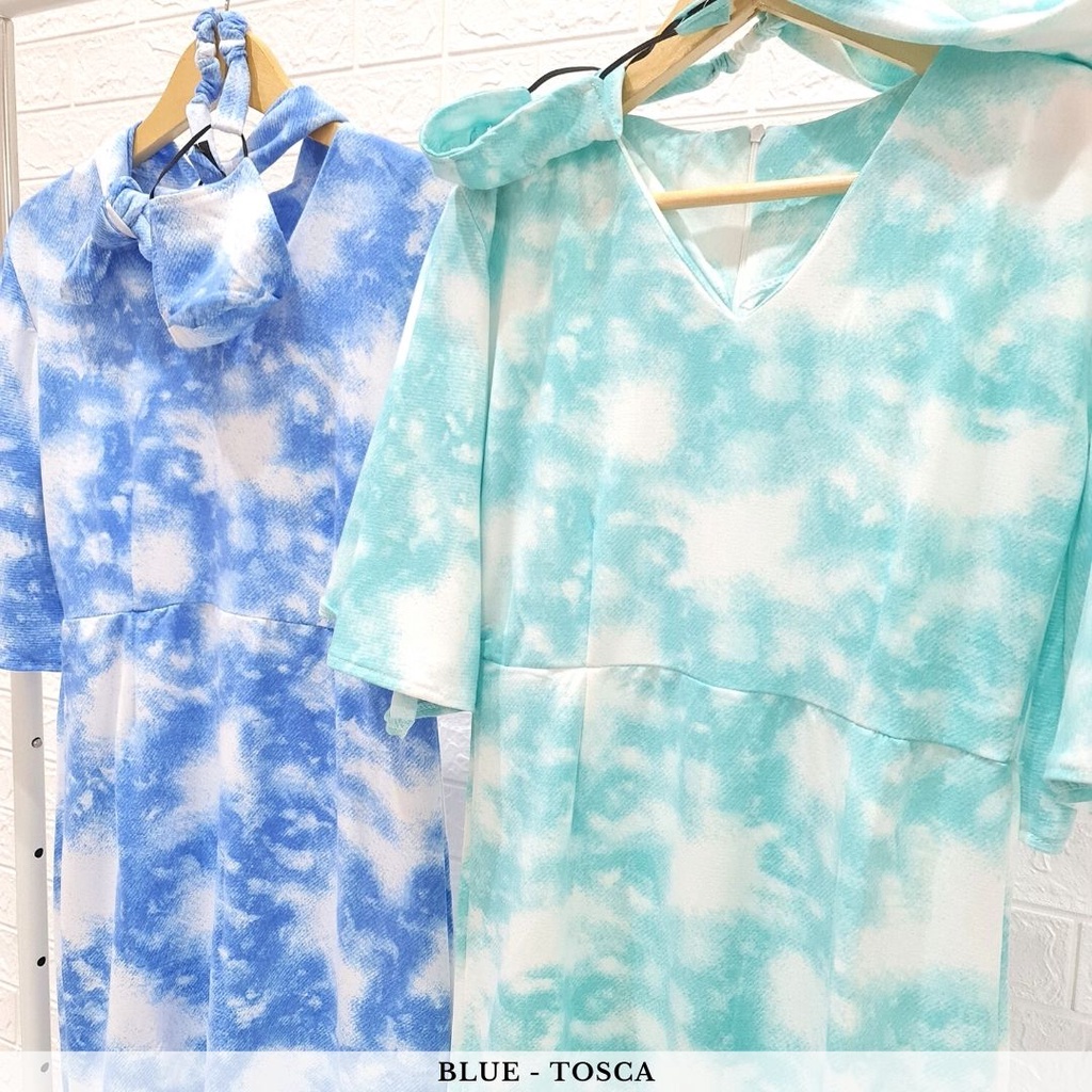 3684 cloud dye cape dress casual dress