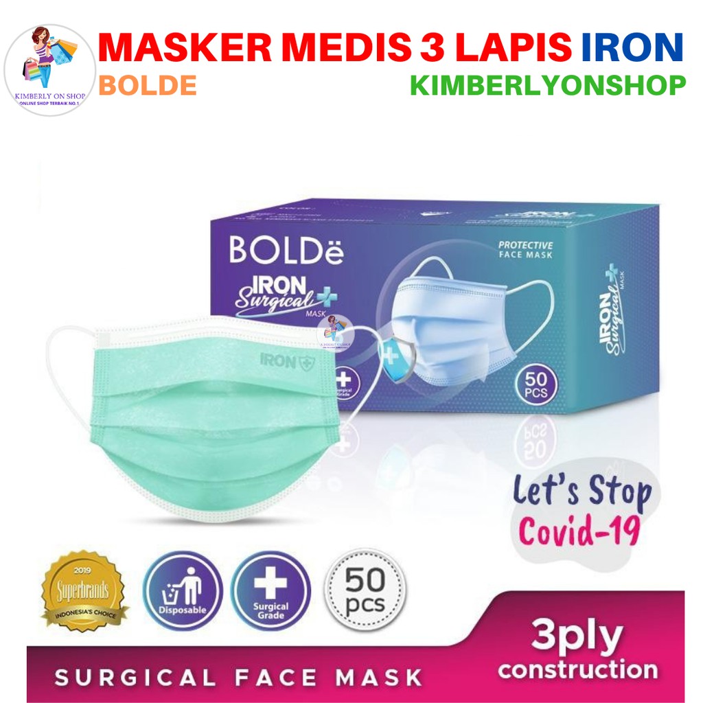 Masker Medis Iron Surgical Mask 3Ply isi 50pcs