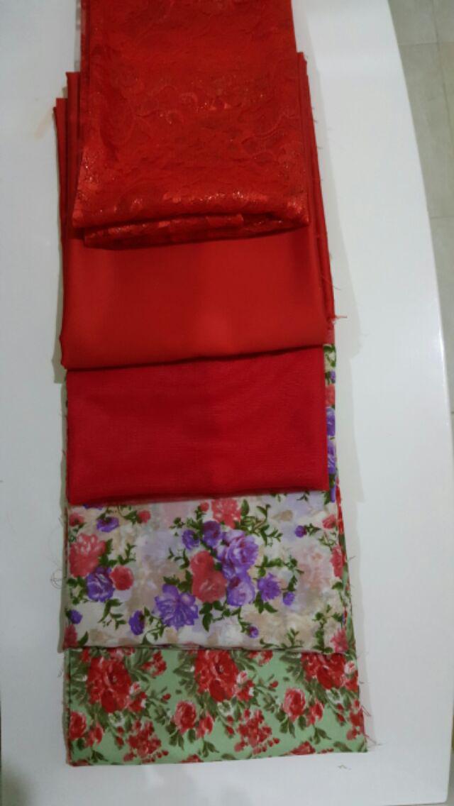 Kain Sanwos / Tissue Motif Bunga - Thecla Series -  Harga 17500/meter