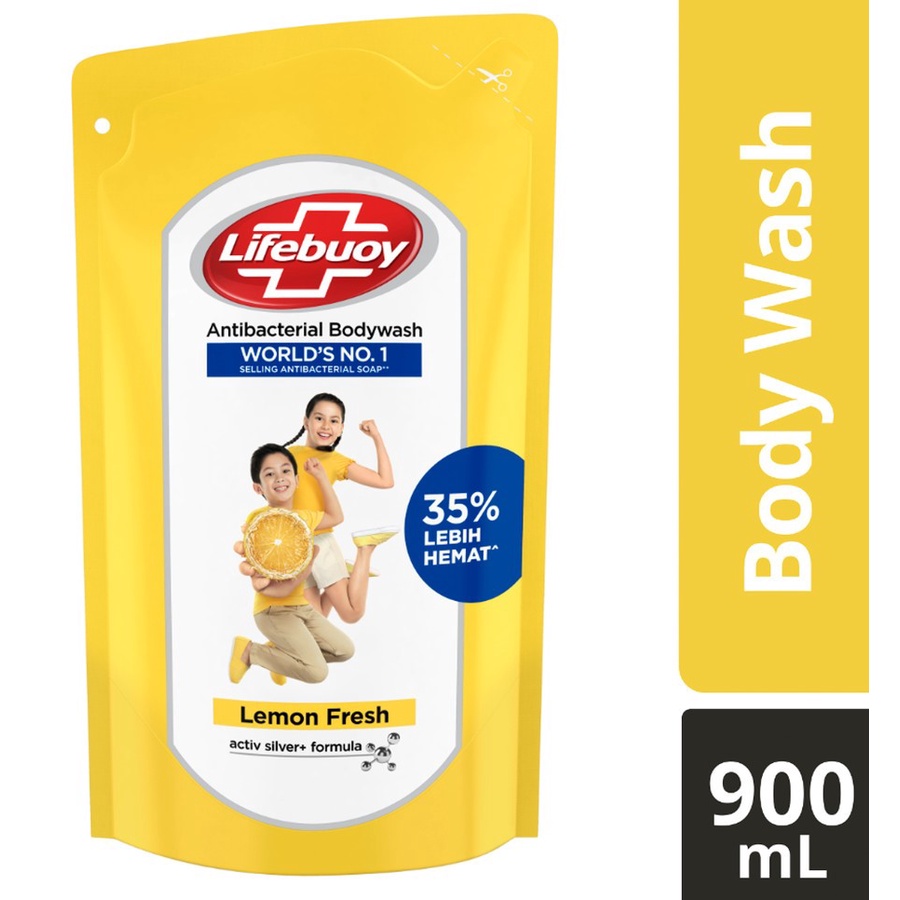 SABUN MANDI CAIR LIFEBUOY LEMON FRESH 900ML POUCH ANTI GATAL BODY WASH SOAP