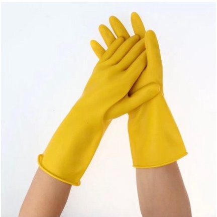 Sarung Tangan Karet Lateks Latex KUNING Rubber Glove Panjang Tebal Mencuci Berkebun [MG81]