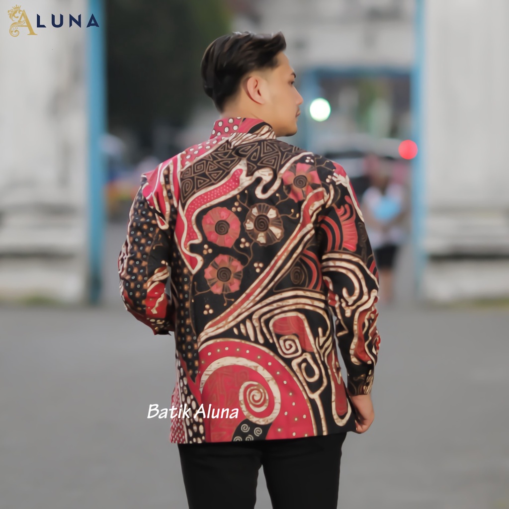 KEMEJA BATIK PRIA PREMIUM LENGAN PANJANG REGULAR KANTOR BATIK ALUNA PCW 078