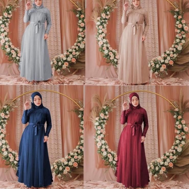 BND.14Jl22r | Maxi mikayla/Gamis brukat/gamis2021/gamis modern wanita/gamis /baju gamis muslim/dress