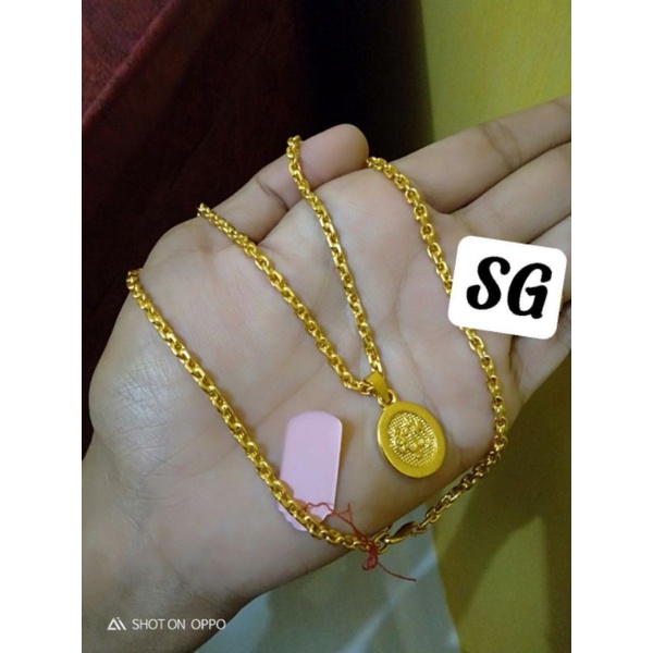 kalung liontin lapis emas 24k