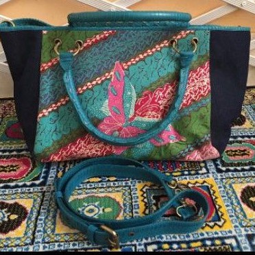 Tas batik tulis kombinasi jeans cantik ukuran besar