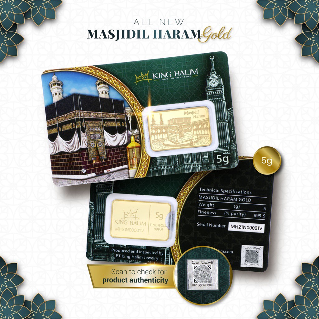 Logam Mulia King Halim / LM KH &quot;Masjid al-Haram / Kaaba&quot; 24K 5 gram - SDW Gold -