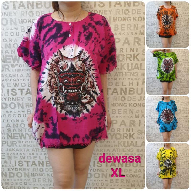 baju Bali barong bulat bercak hitam XL dewasa